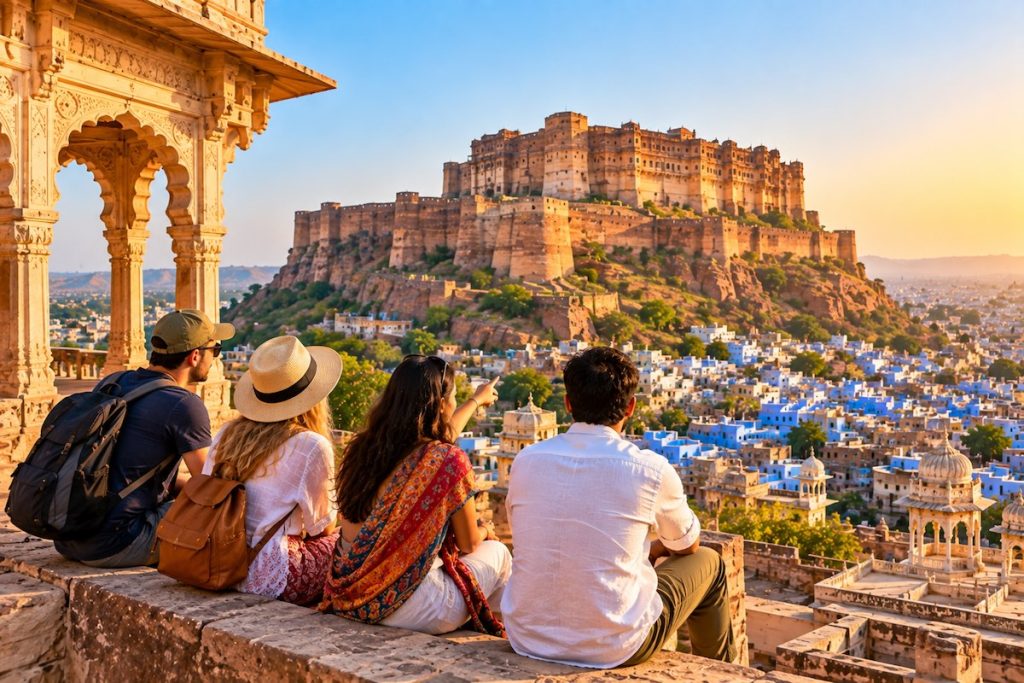 Travellers exploring Jodhpur during a 10 Days Rajasthan Tour