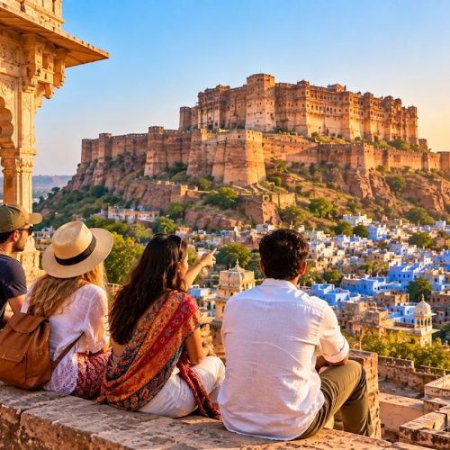 Travellers exploring Jodhpur during a 10 Days Rajasthan Tour