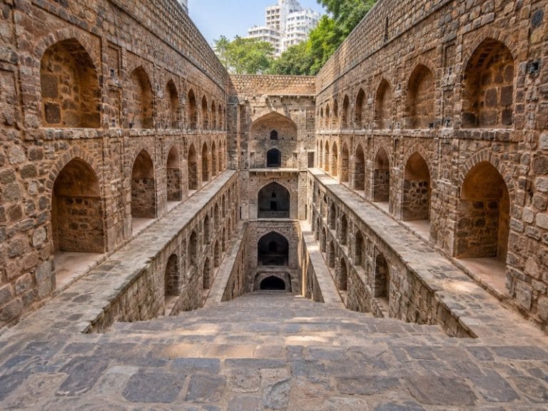 Delhi Monuments & Attractions Agrasen Ki Baoli in Delhi, historic stepwell with stone steps and arched passages