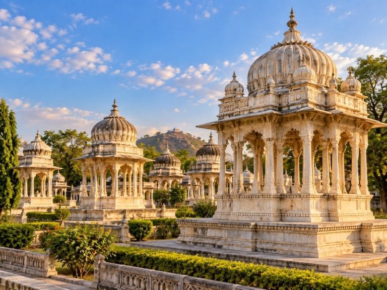 Udaipur Monuments & Attractions Ahar Cenotaphs Udaipur with historic royal marble chhatris