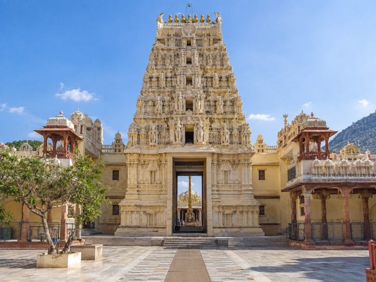 Pushkar Monuments & Attractions Rangji Temple in Pushkar with distinctive South Indian style architecture