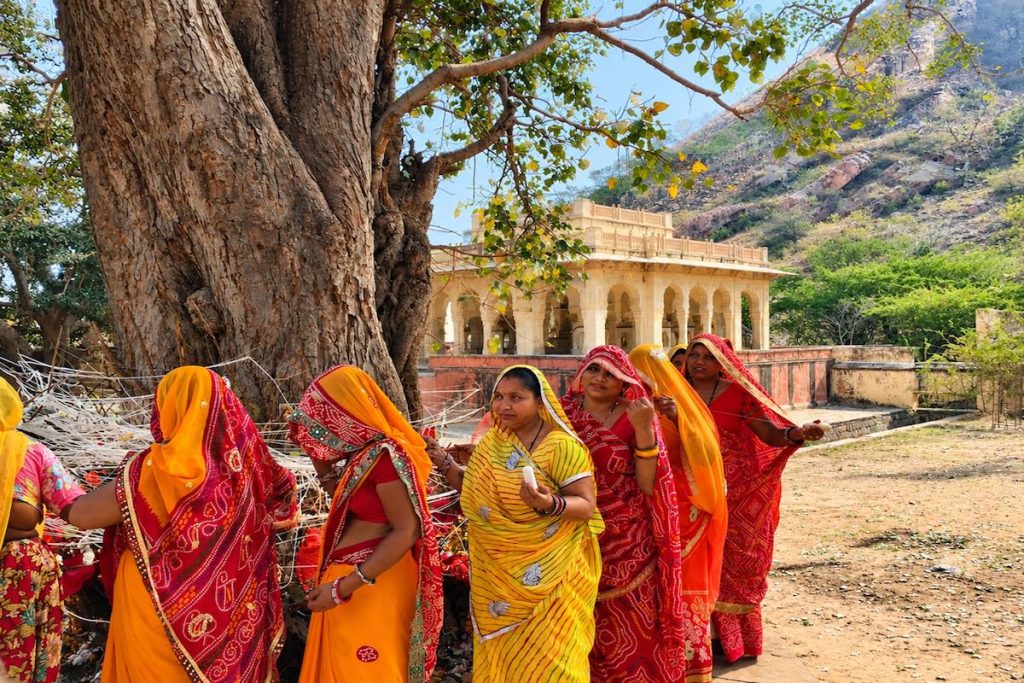 Local Rajasthani women during a cultural experience in Jaipur