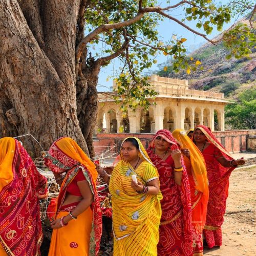 Local Rajasthani women during a cultural experience in Jaipur