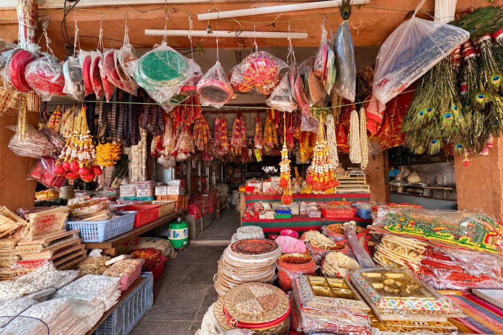 Traditional local market shop during a cultural tour of Jaipur