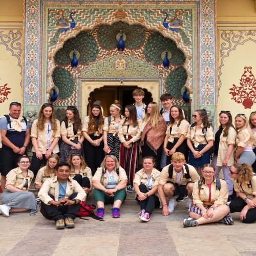 Group of travellers exploring Jaipur during a private Rajasthan tour